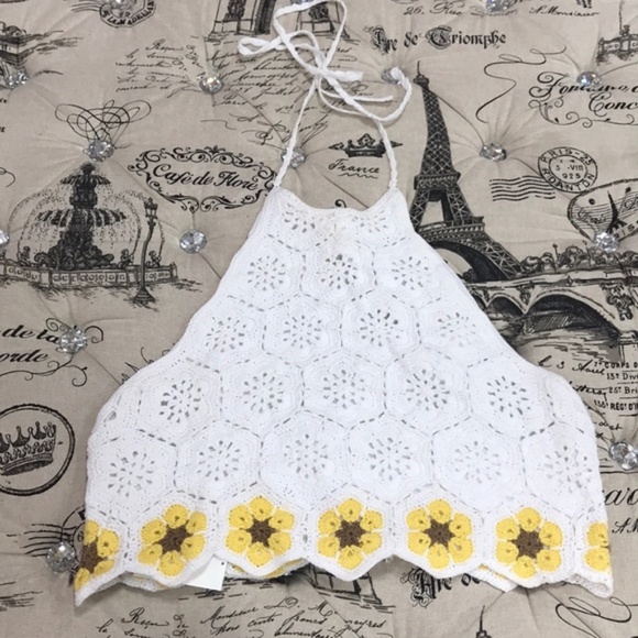 SHOW ME YOUR MUMU Garth Crochet Crop Top - Picture 3 of 7